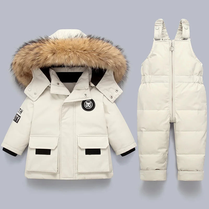 Children’s Winter Clothing Set – Baby Down Jacket Parka & Thick Snowsuit for Boys and Girls