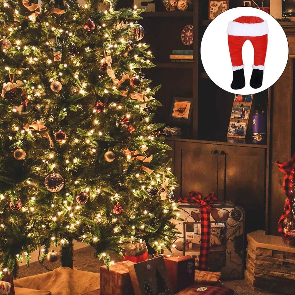 Christmas Santa Leg Decorations – Tree Topper, Fireplace & Hanging Ornaments for Holiday Party Supplies