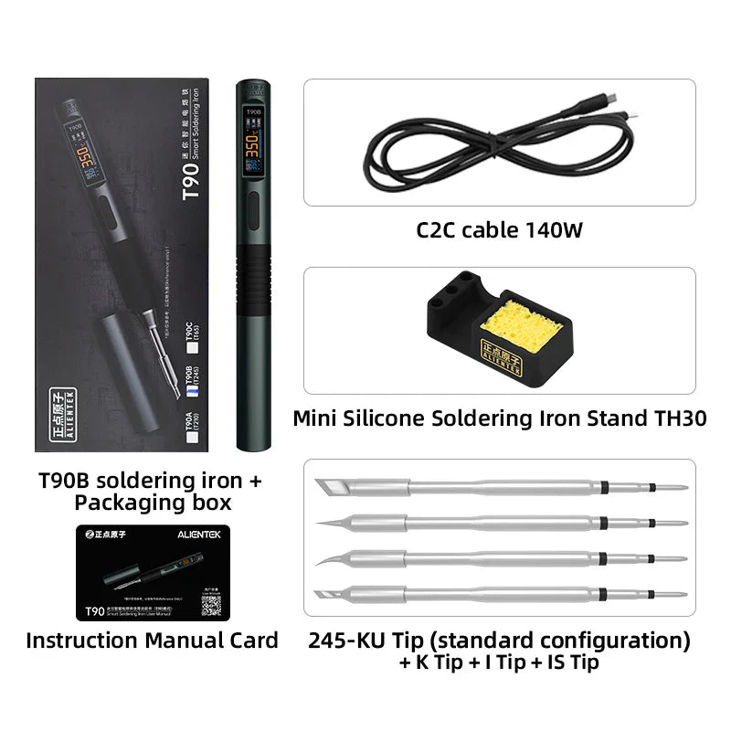 ALIENTEK T90 Soldering Iron β 140W High-Precision Temperature Control 80-450β Professional Repair Tool