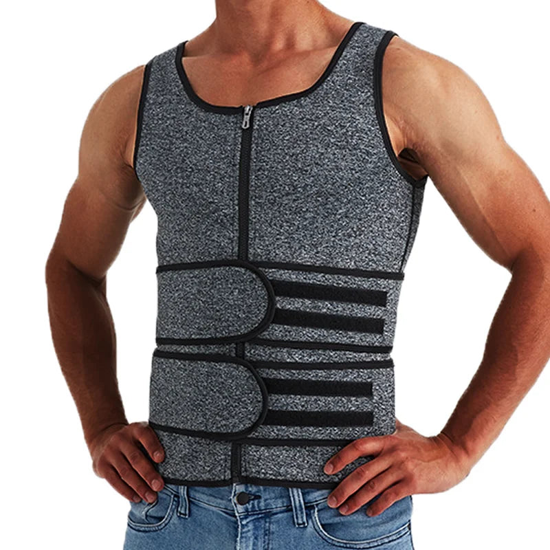 Men’s Body Shaper Waist Trainer Vest – Slimming Sauna Sweat Compression Undershirt, Fat-Burning Workout Shapewear Tank Top