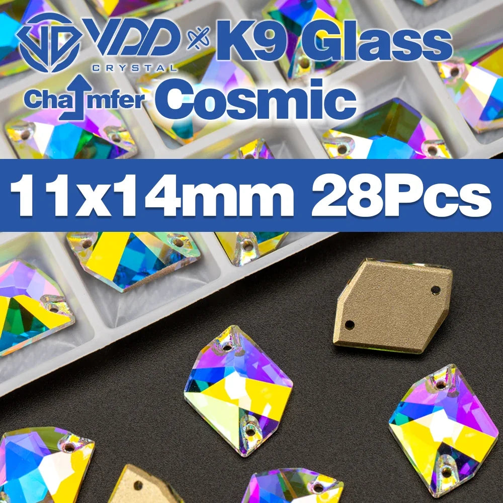 AAAAA K9 Glass Sew-On Rhinestones - AB Crystal Flatback Stones for Wedding Dress & Clothing Accessories