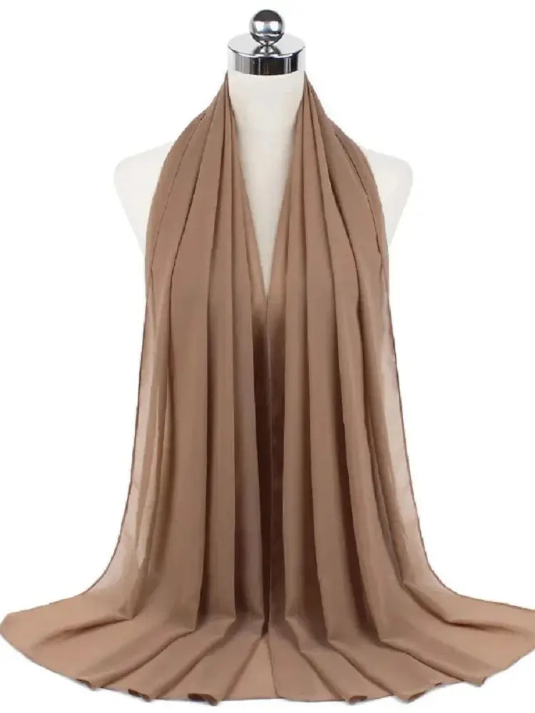 Women’s Solid Chiffon Instant Hijab – Ready-to-Wear Islamic Scarf, Muslim Shawl & Arab Head Wrap