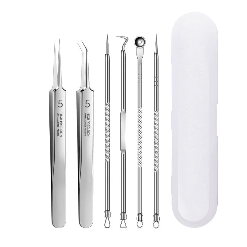 4/6PCS Face Cleaning Kit – Pimple, Blackhead & Whitehead Remover Tools for Acne and Comedone Care