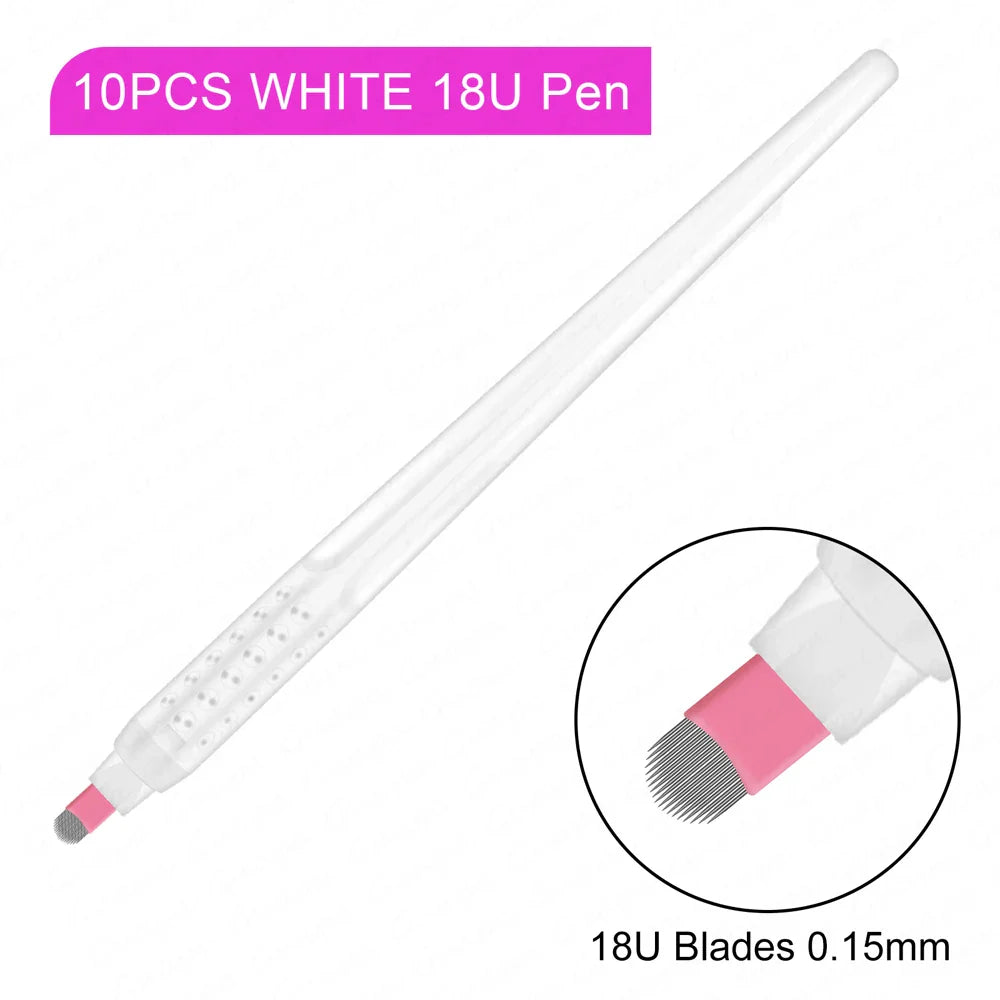 10PCS Microblading Disposable Pens β U18 0.18mm Microblade Tools for Eyebrow Permanent Makeup