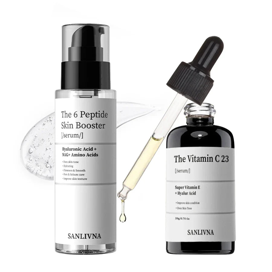6 Peptide Essence Facial Skin Care Set — Collagen Anti-Aging, Brightening, Moisturizing & Nourishing Treatment