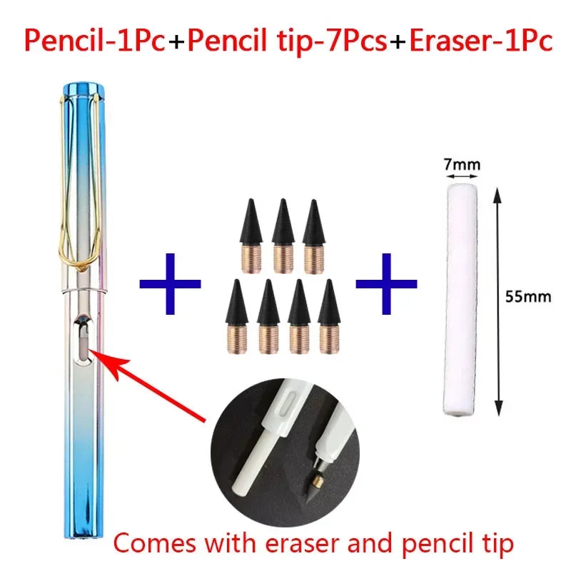 9PCS Eternal Kids’ Pencil Set – Cute Painting & Writing Pens with Infinity Tip Refills for School & Office Supplies