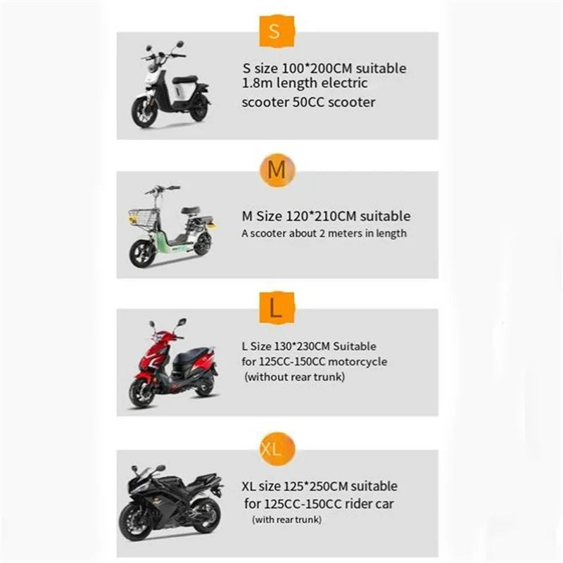 Waterproof Motorcycle Cover – UV Proof, Dust and Rain Protection for Outdoor and Indoor Use, Scooter and Bike Case