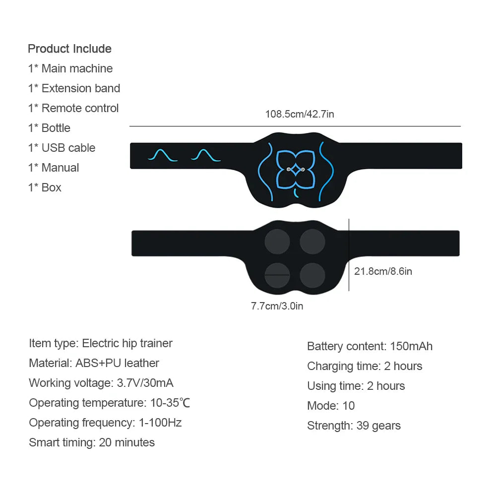 39 Gears EMS Hip Muscle Stimulator – Electric Butt Trainer & Lifting Massage Machine