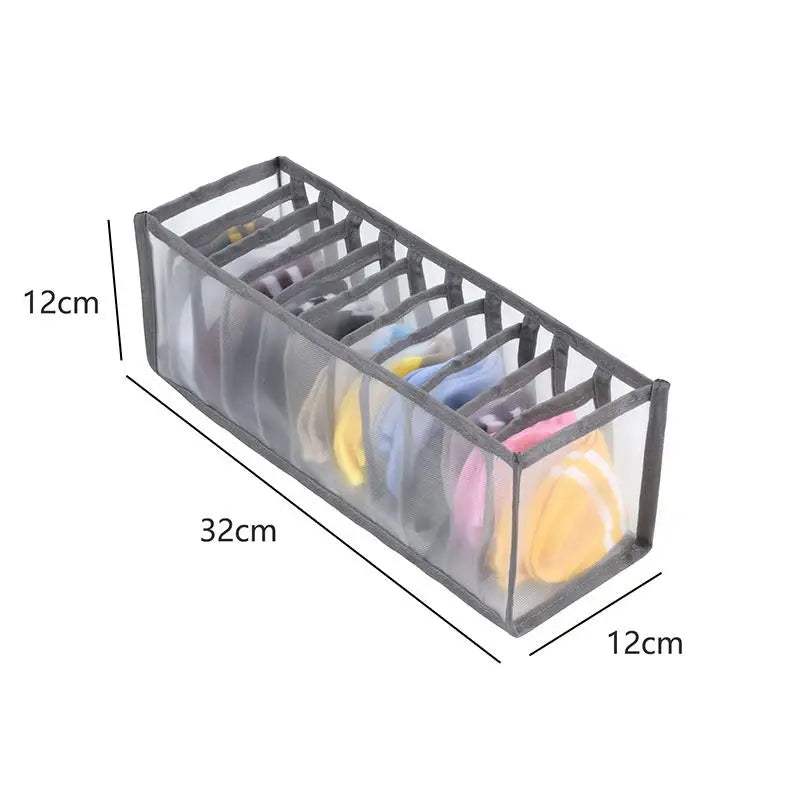 7-Grid Jeans Storage Box β Closet & Wardrobe Drawer Organizer for Clothes, Pants, and Socks Separation