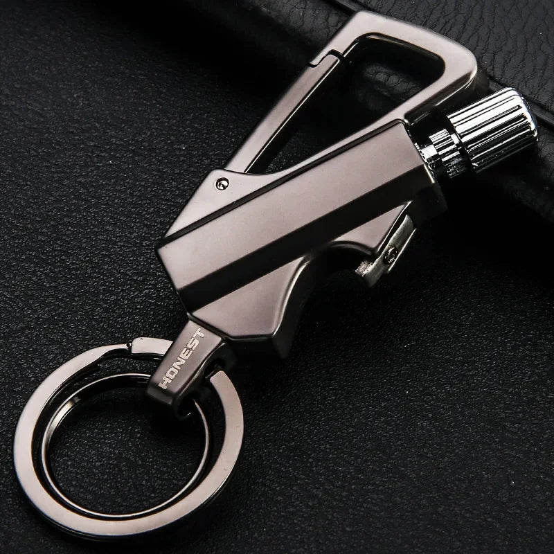 Outdoor Multifunctional Keychain Lighter — Portable Metal Kerosene Ignition Tool for Camping
