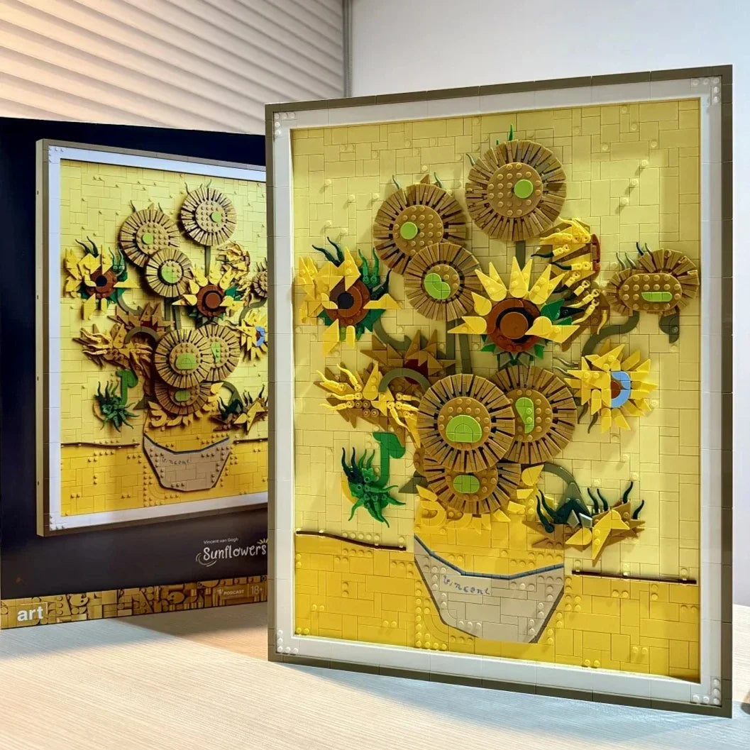 Sunflowers 3D Art Mural Building Blocks Set – Compatible with LEGO, Ideal Christmas Gift 31215