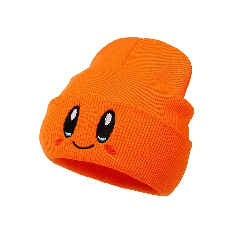 Big Eye Embroidery Beanie – Elastic Knit Winter Skull Cap, Hip Hop Style for Men & Women