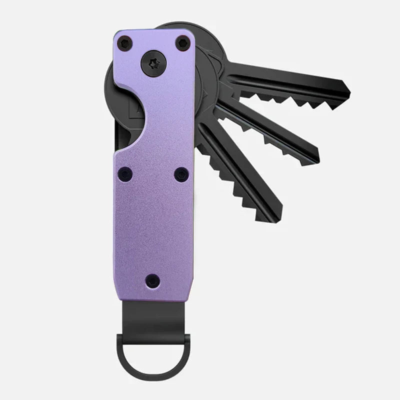 Compact Key Organizer – Minimalist Metal Key Holder for 2-6 Keys, Secure Keychain Case
