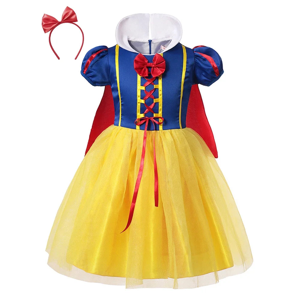2026 Girls Princess Costume Dress - Elsa, Anna, Snow White, Aurora, Moana, Rapunzel, Mermaid & Belle Carnival Cosplay Party Outfit