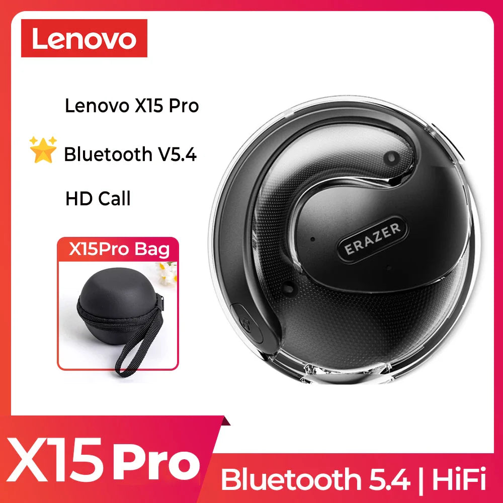 2024 ERAZER X15 Pro Bluetooth 5.4 Earphones – Wireless TWS Earbuds with Open Ear Hooks, Mic & Phone Call Support