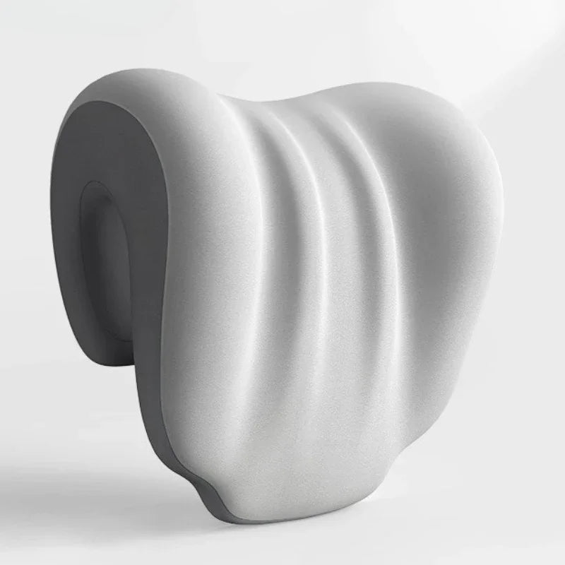 Ergonomic Office Nap Pillow – Portable Light Blue Neck Support Cushion with Adjustable Strap for Supine & Natural Sleep