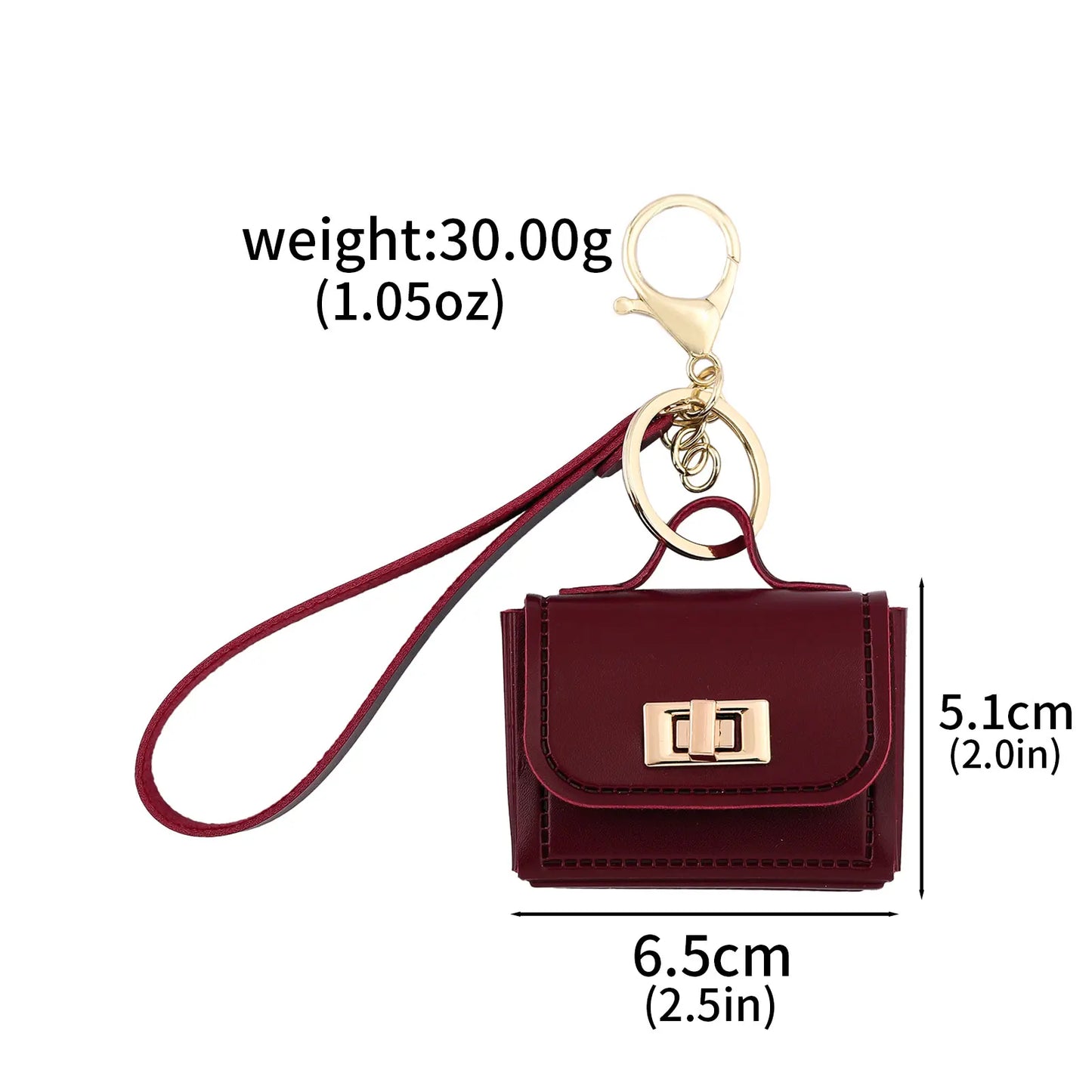 Mini PU Leather Bag Keychain - Openable Coin Purse Pendant with Hand Strap for Phone & Keys
