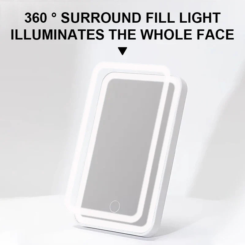SEAMETAL Rechargeable LED Makeup Mirror : Car Interior Sun Visor Plate for Girls & Women - Universal Vanity Mirror with Fill Light
