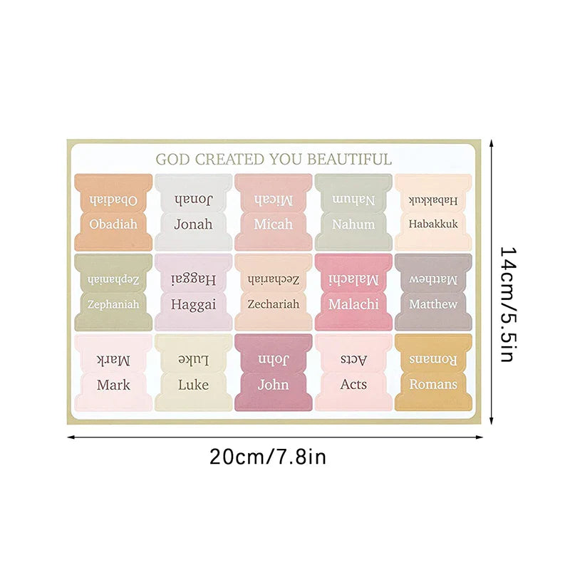 Bible Tabs Set of 75 - Minimal Morandi Design - Laminated Tabs for Women and Men - Ideal for Study Bible & Indexing