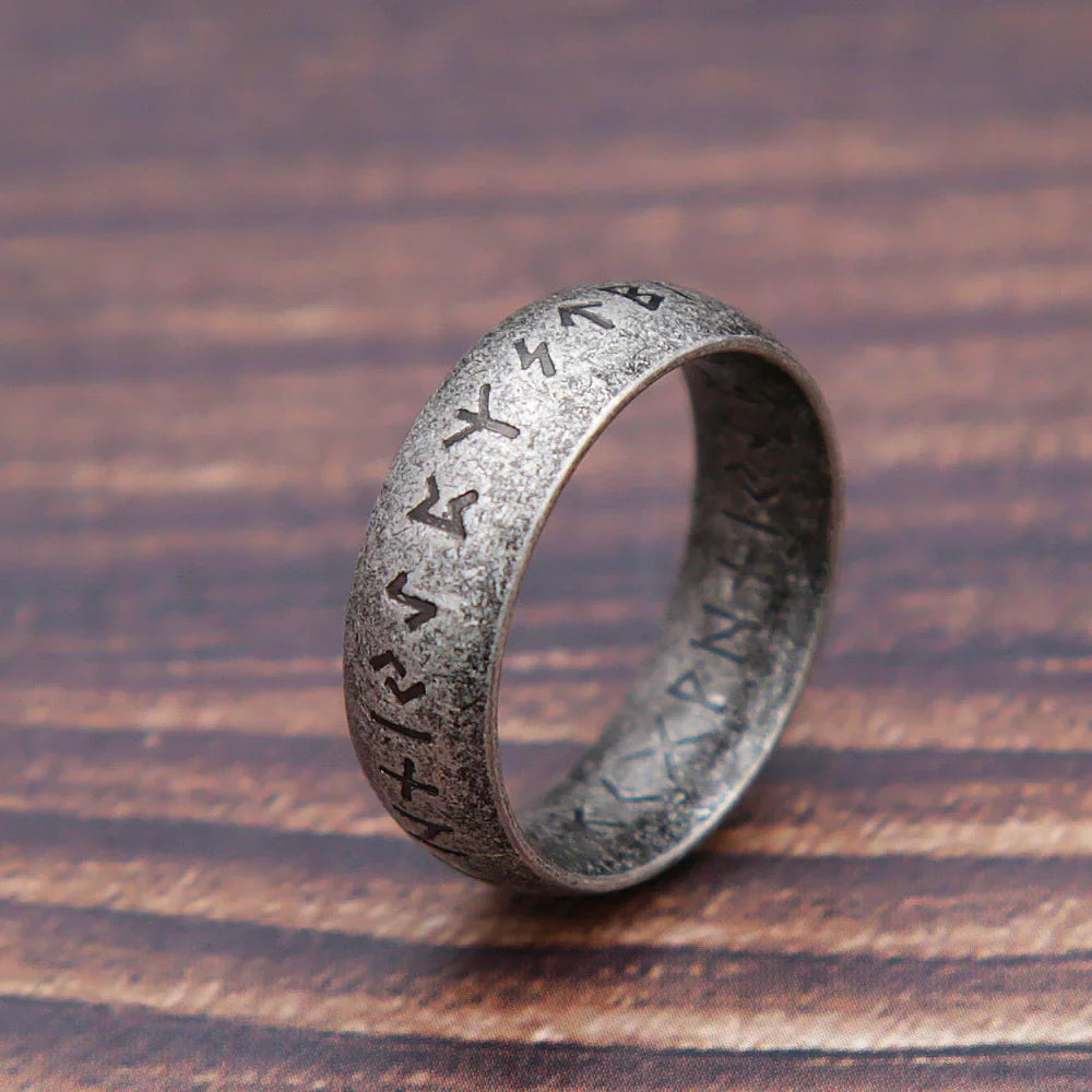 Fashion Retro Viking Rune Ring – 316L Stainless Steel Odin Letter Amulet, Couple Jewelry Gifts for Men & Women