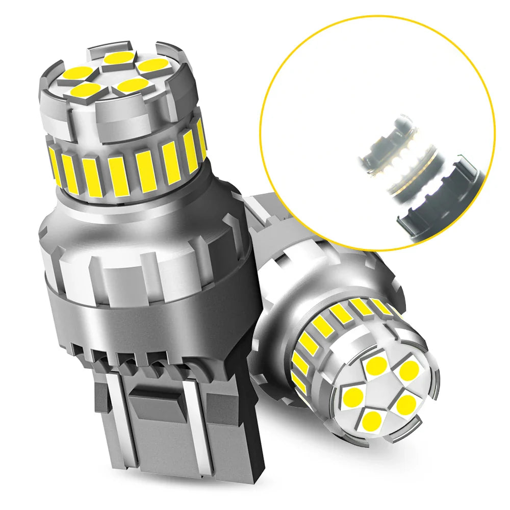 AUXITO 2PCS T20 7443 LED Bulbs – No Error Red & White Brake, Backup, Reverse, DRL Parking Lights