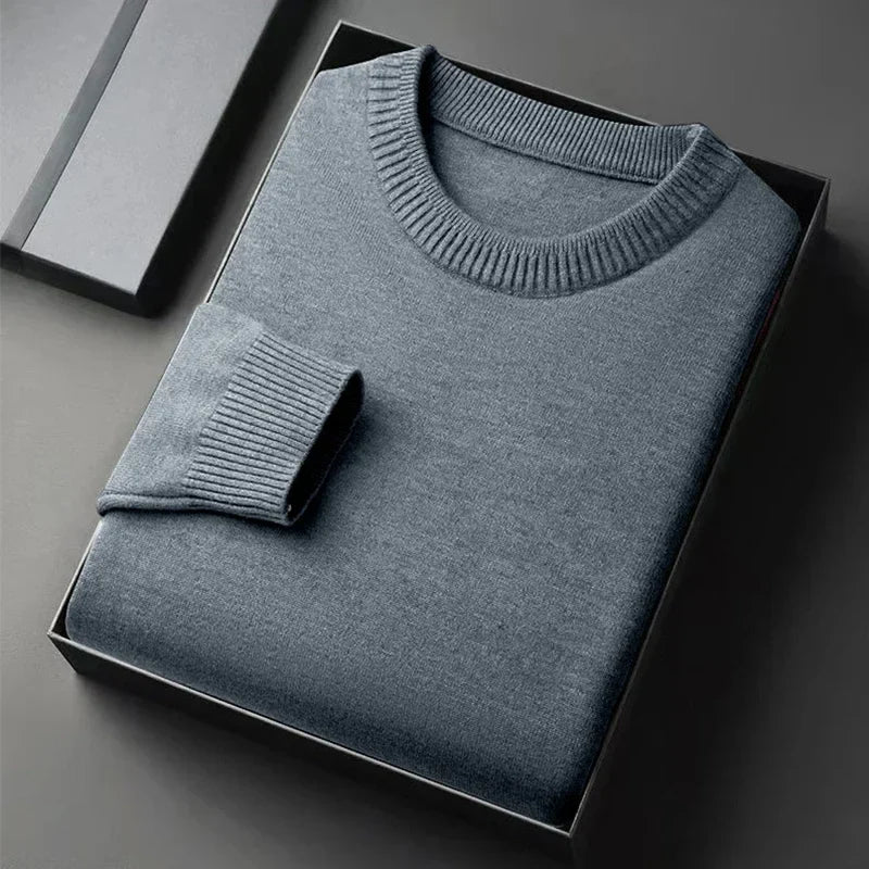 Men's Classic Crewneck Sweater - Soft Lightweight Long Sleeve Knit Pullover Casual Solid Color Top