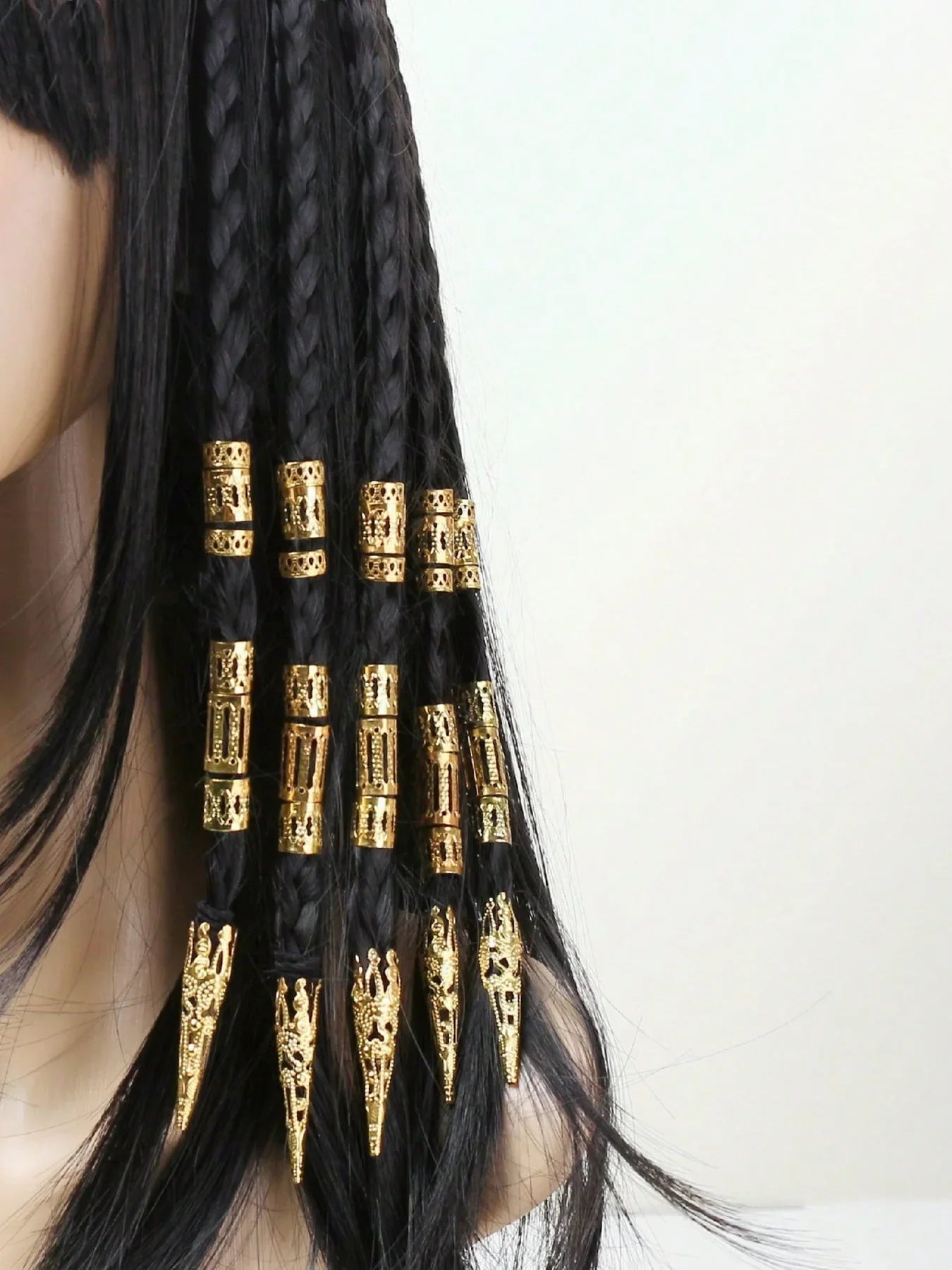50PCS Personalized Dreadlock Hair Accessories — Combination Beads, Rings, Clips & Braiding Cuffs for Hair Decoration