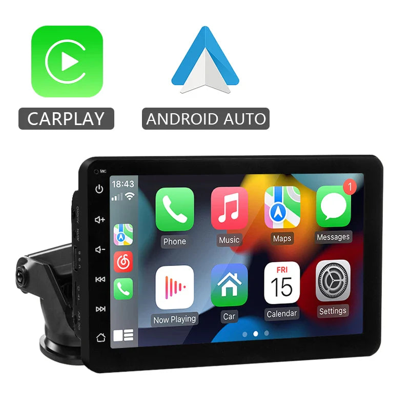 Hippcron 7-Inch Portable Car Radio Multimedia Player – Wireless CarPlay & Android Auto Universal Touchscreen