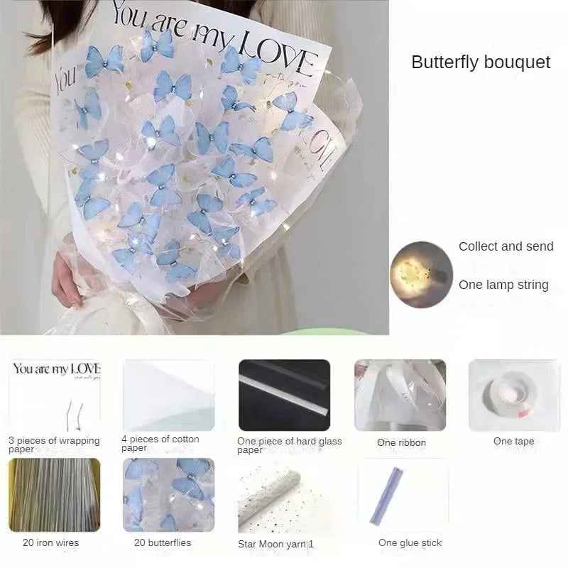 Butterfly Bouquet DIY – Handmade Artificial Flowers, Thoughtful Gift for Girlfriend, Birthday, Proposal & Wedding Decoration