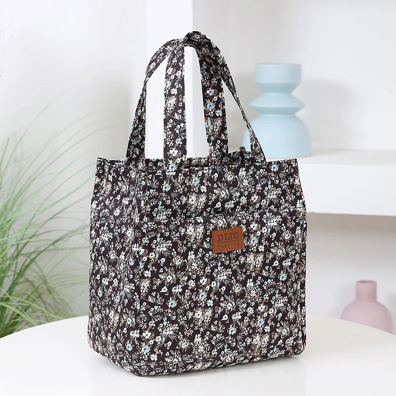 Fashionable Thickened Cotton Handbag — Large Capacity Tote, Mommy Bag, Lunch Box Storage Pouch, Commuter Handheld Bag