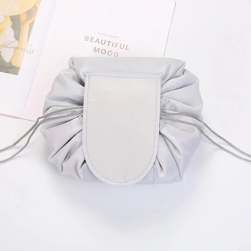 Women’s Drawstring Cosmetic Bag — Portable Waterproof Travel Makeup Organizer & Toiletry Beauty Pouch