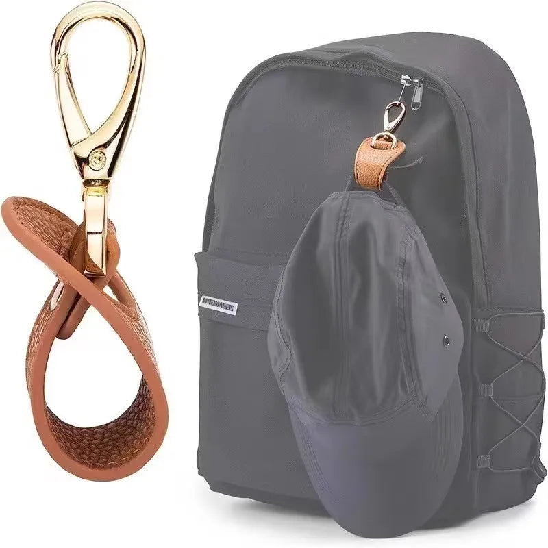 3-Color Universal Hat Clip – Hands-Free Baseball Cap Holder for Travel & Backpack Use (Black, Brown, Pink)