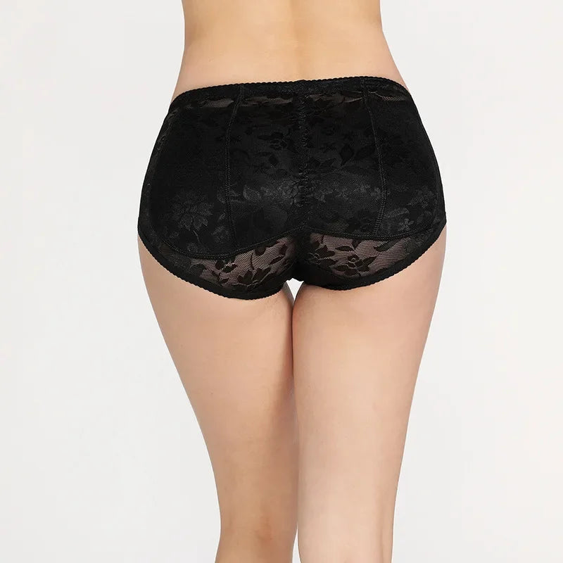 Women's Sexy Padded Butt Lift Panties – Mid-Waist Full Hip Enhancer Sponge Underwear