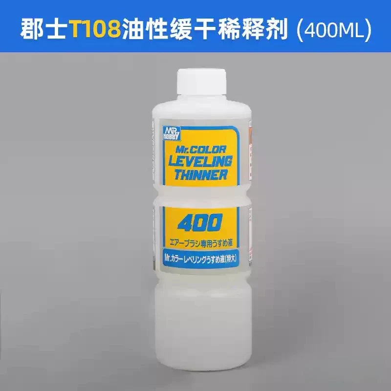 Mr. Hobby MR.COLOR Leveling Thinner T106/T108 – 110ml/400ml Oil-Based Model Paint Thinner for Nitro Lacquer & Slow Drying Finish