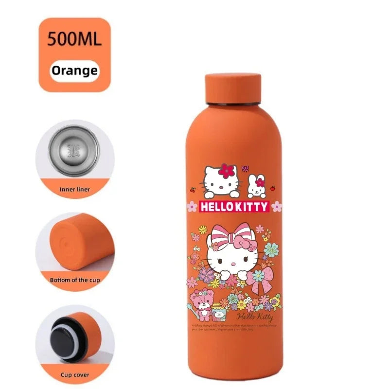 Sanrio Hello Kitty Insulated Sport Bottle ā Double-Layer Stainless Steel Vacuum Cup, Small Mouth Coffee Bottle, Angel Color Frosted Finish