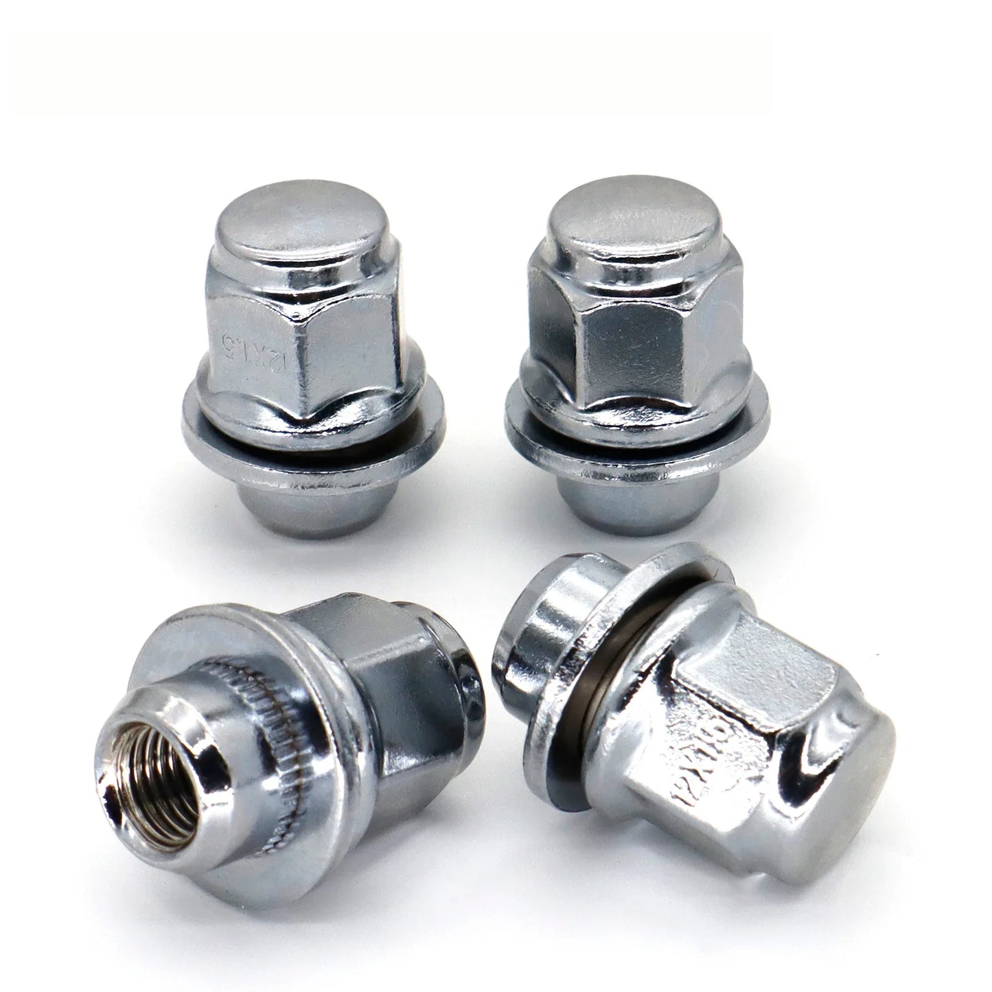 4pcs M12x1.5 Silver Wheel Lug Nuts – Compatible with Toyota 4Runner, Tacoma, Camry, RAV4, Prius, C-HR & Lexus ES350 IS300