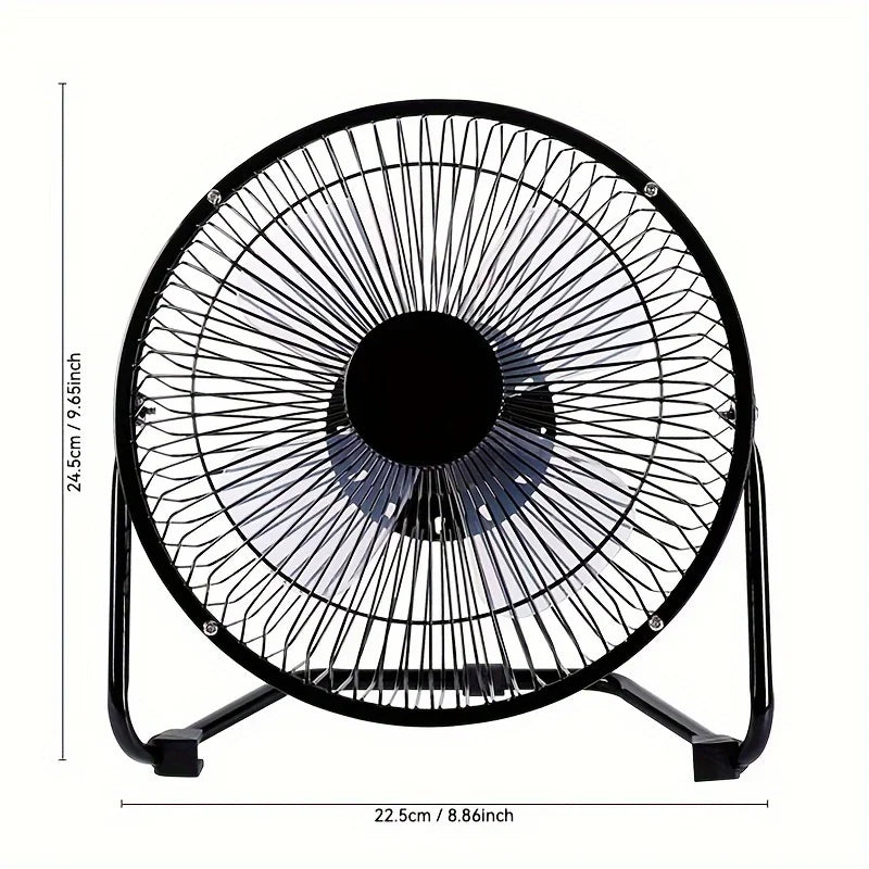 4/6/8 Inch Desktop Portable USB Electric Fan – 2-Speed Adjustable Mini Desk Fan with 4 Blades & 360° Rotation for Strong Airflow