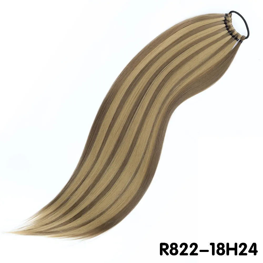AZQUEEN 24-Inch Long Straight Ponytail Extension – Synthetic Fake Hairpiece for Women