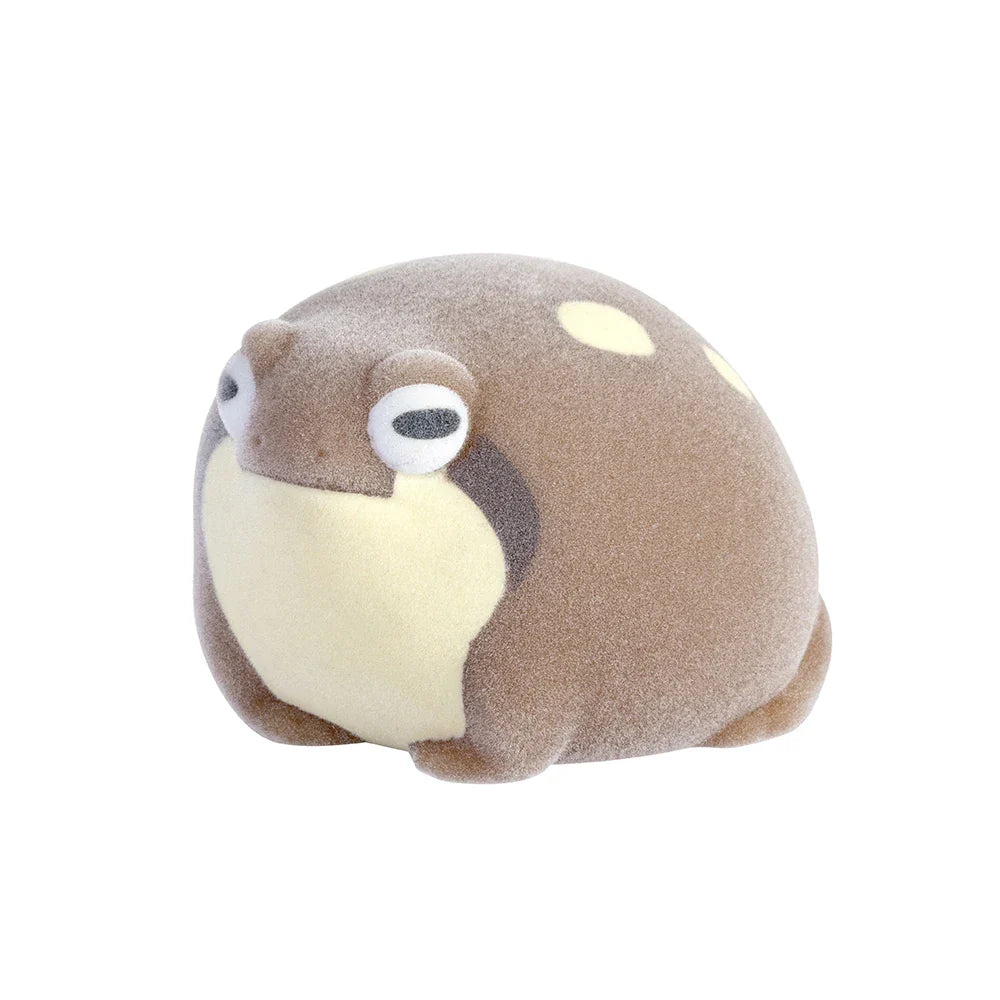 Yell World Capsule Toy – Kinako Mabushi Warabimochi Kawaii Pet Flocked Soft Squeeze Frog Figures