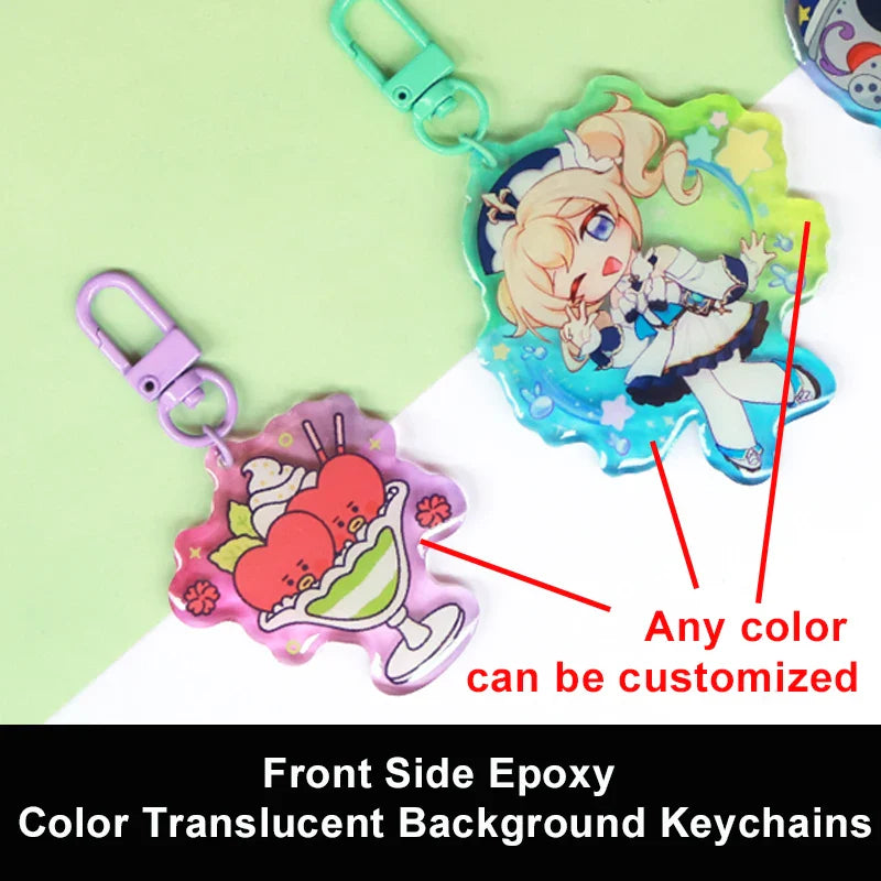 Custom Cartoon Keychains — Personalized Photo & Anime Transparent Hologram Acrylic Charm, Perfect Gift