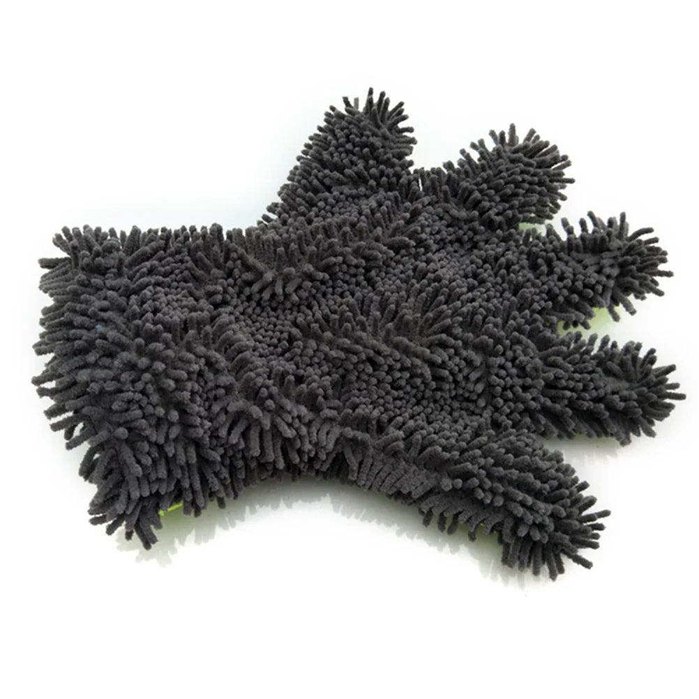 5-Finger Soft Car Washing Gloves - Cleaning Brush for Car and Motorbike, Drying Towels, Car Styling