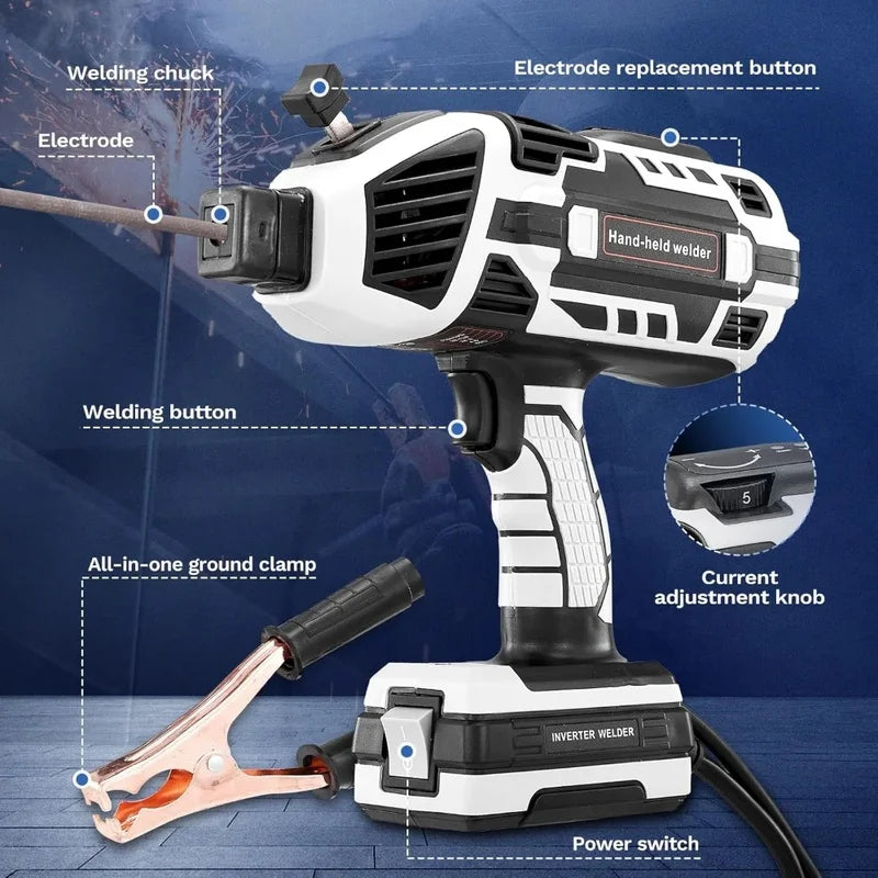 Portable 110V Electric Welding Machine - IGBT Inverter Welder with Adjustable Current Settings