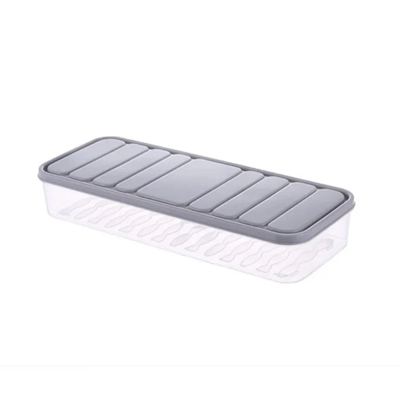 Freezer Dumpling Storage Box — Stackable Square Plastic Food Saver with Lid, Single-Layer Sealed Transparent Container