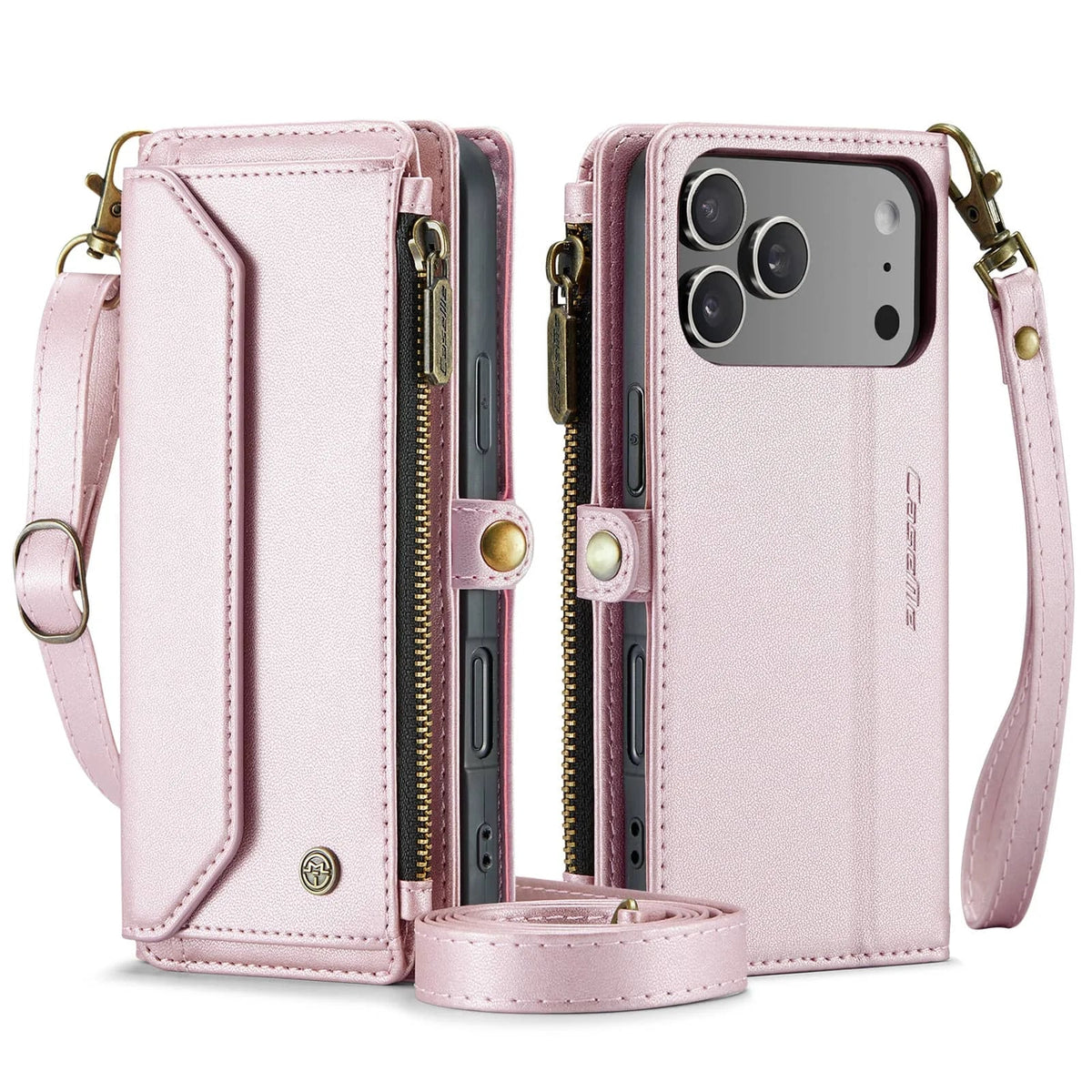RFID Blocking Crossbody Wallet Case for iPhone 17 Pro Max & Air, PU Leather Card Holder with Strap