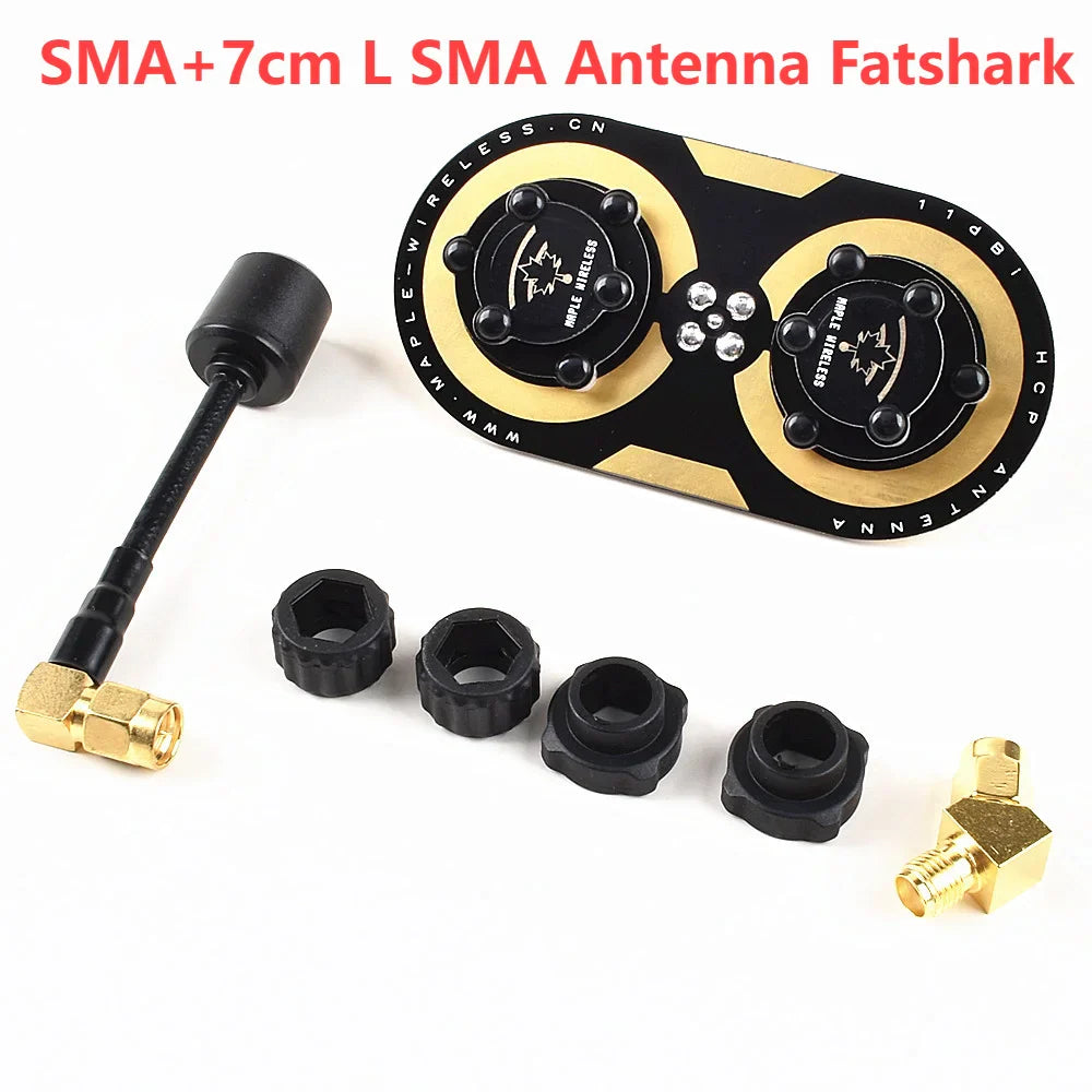 Maple Leaf 5.8GHz 11dBi Circular-Polarized FPV Antenna Kit — Compatible with FatShark & SKYZONE EV300D RC Goggles/Monitors