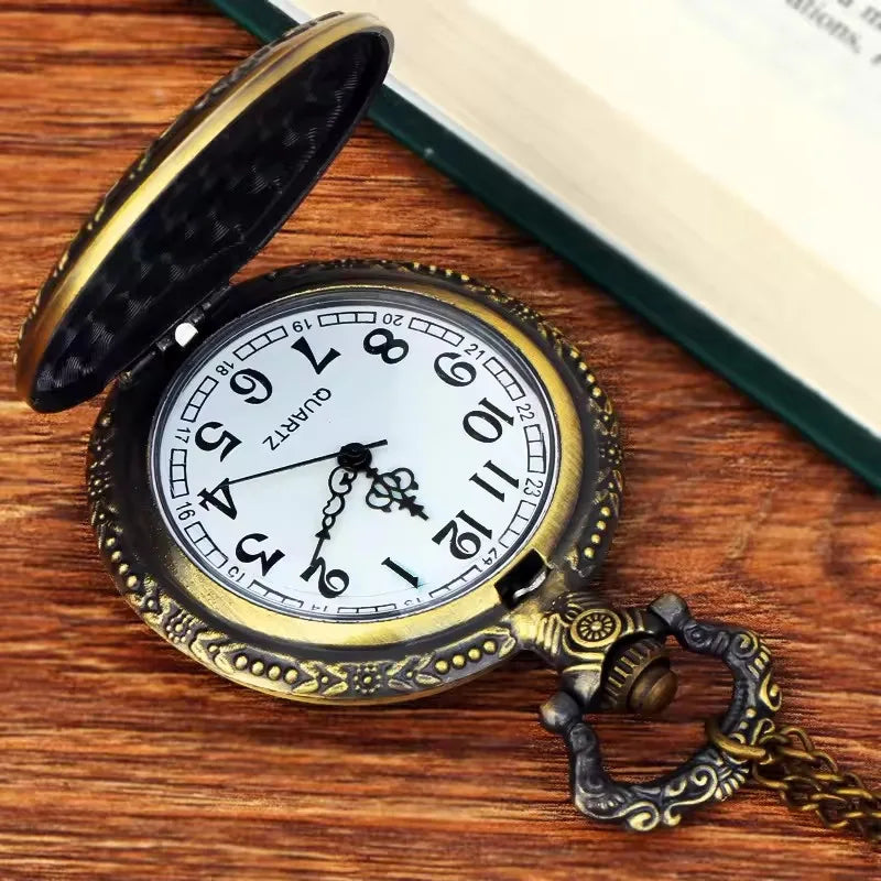 Cute Girl Forest Pattern Quartz Pendant Necklace β Trendy Pocket Watch Holiday Gift