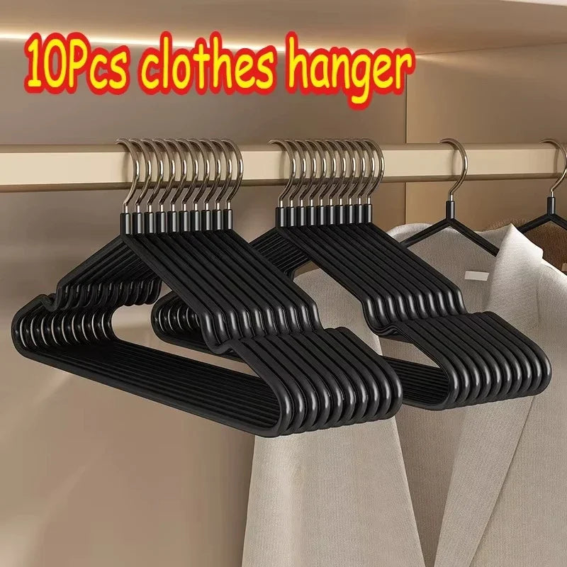 10PCS Metal Non-Slip Clothes Hangers – Durable Space-Saving Wardrobe Organizer for Bedroom & Home