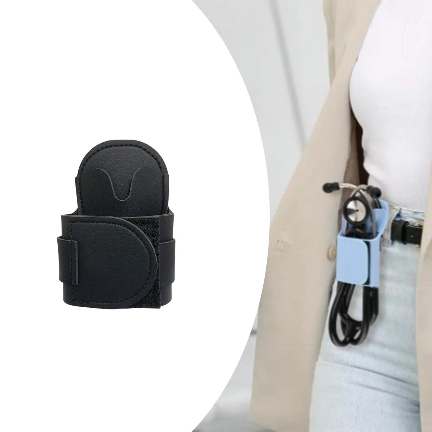 PU Leather Stethoscope Hip Holder — Comfortable Waist Bag Organizer and Protective Storage Carrier for Medical Accessories