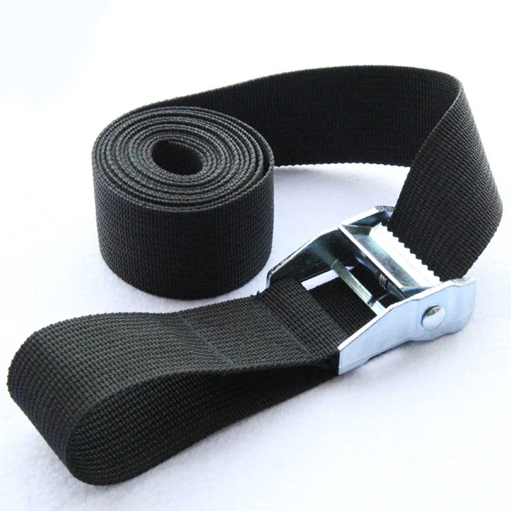 2pcs 4M Zinc Alloy Pressure Buckle Cargo Straps - Luggage & Car Tie-Down Tensioner Ratchet Belts
