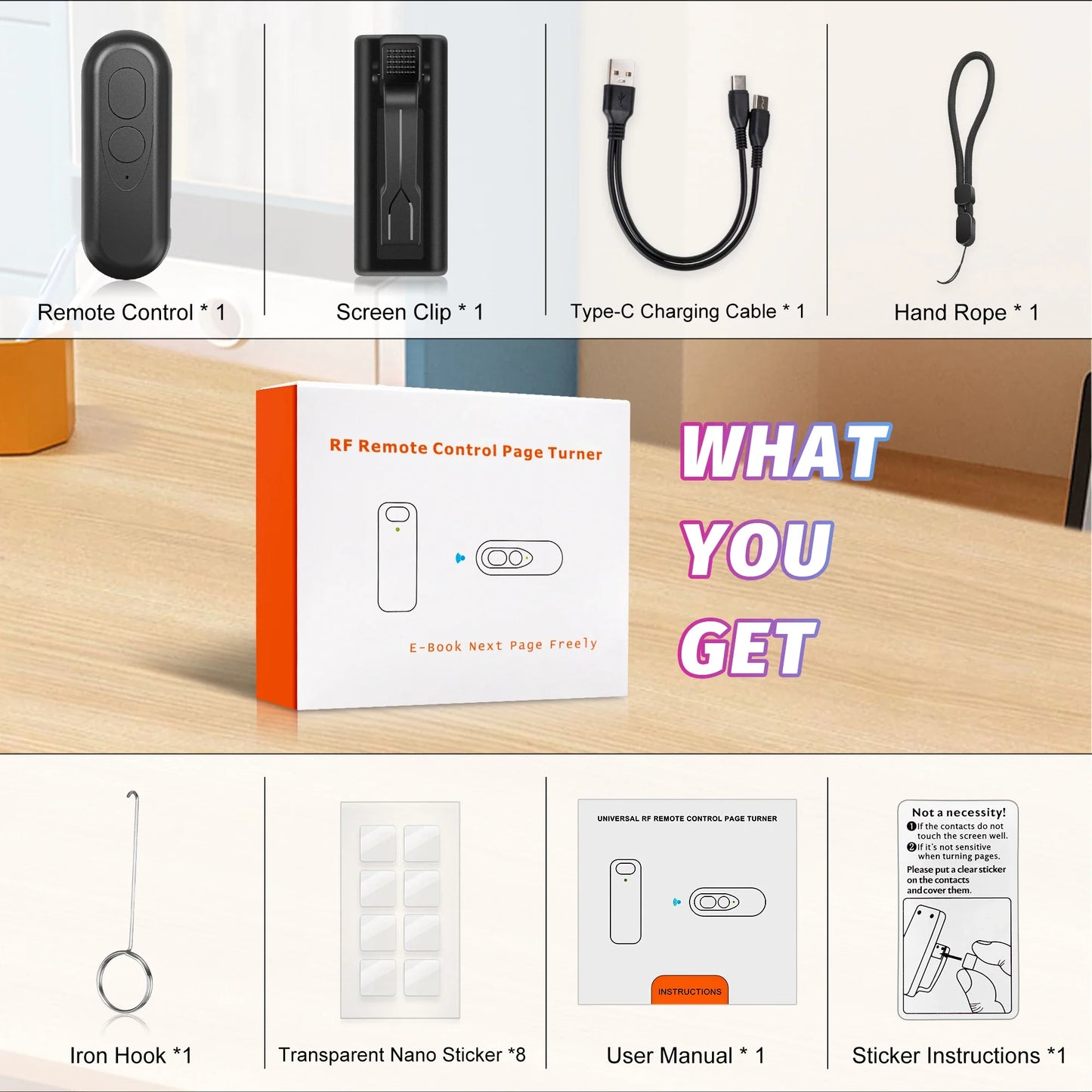 RF Remote Page Turner for Kindle & Kobo β Automatic Page Flipping Device for eReaders and Tablets